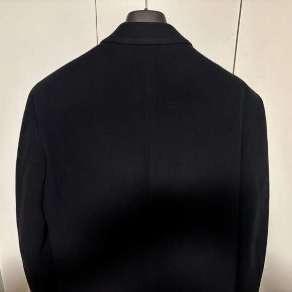 Holt Renfrew Made in England Double Breasted Navy Cashmere Overcoat Med - Large - Picture 8 of 16